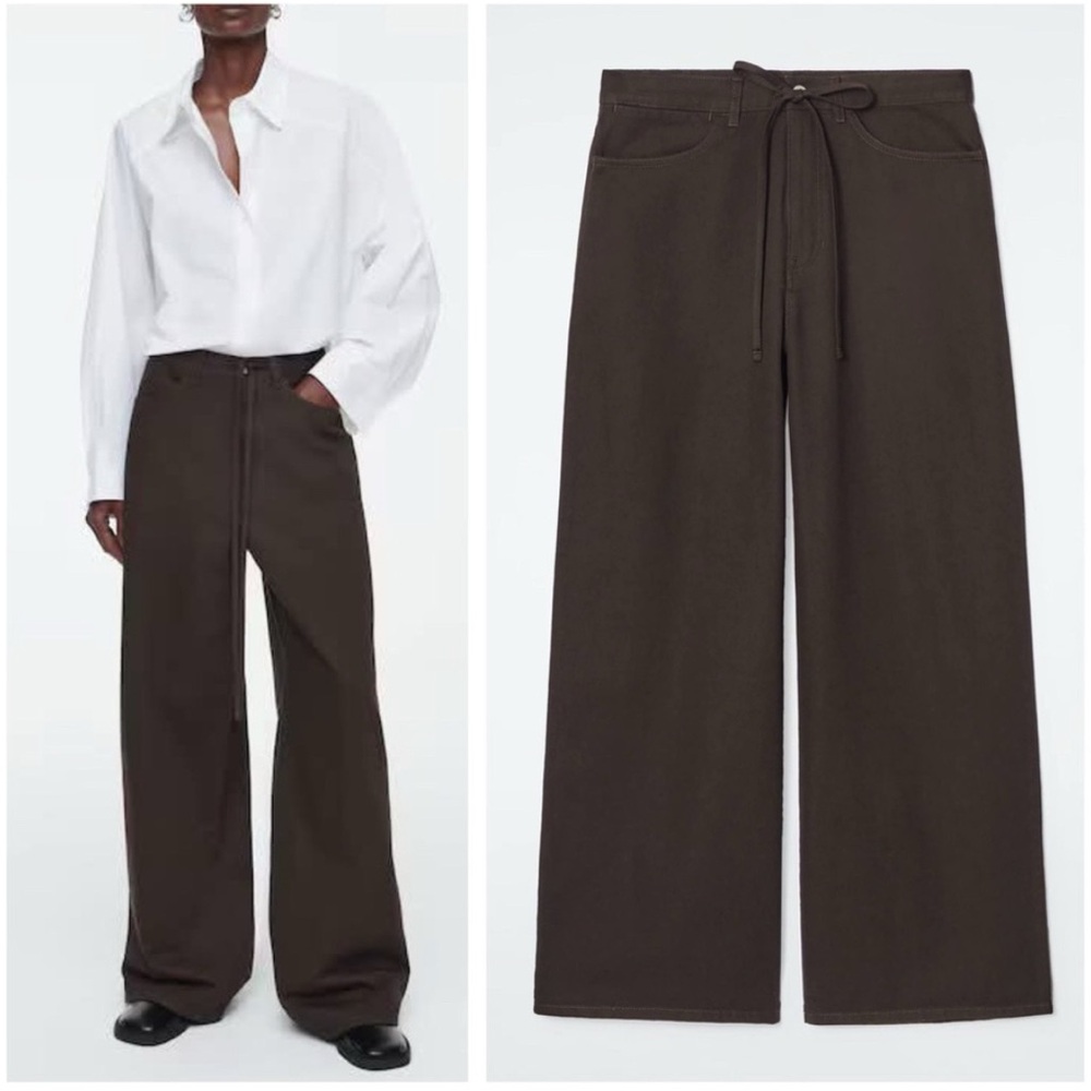 COS wide leg tie waist trousers